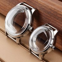 33MM/40MM Silver Watch Case Bubble Glass For Cocktail Time Presage Seiko Mod NH35 NH34 NH38 Movement Steel Watches Assemble Part
