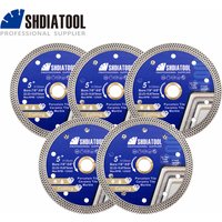 SHDIATOOL 5 Stück 125 mm Diamant-Superdünnes Netz-Sägeblatt, Trennscheibe, Keramikfliesen, Marmor, Stein, Winkelschleifer, 12,7 cm Kreisschneider