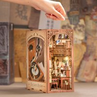 CUTEBEE – Kit de coin livre à monter soi-même, maison de poupée Miniature avec lumière tactile, couverture anti-poussière, étagère, modèle d'insertion, jouets, cadeau, rythme Secret