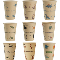 25/50 stücke Nette Katze Pappbecher Einweg Pappbecher Tier Muster Kaffee Pappbecher Party Versorgung Wohnkultur Panda Tasse mit Deckel