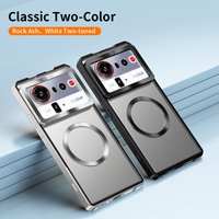 Push Up Detachable Case For ZTE Nubia Z80 Ultra Magnetic Translucent Frosted Removable Backboard Metal Frame Cover