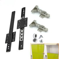 Cabinet door plug-in slide rail upturn hinge Hidden swing slide track for wardrobe folding TV cabinet Swing