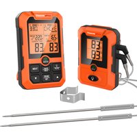 Wireless Meat Thermometer Digital Dual Probe 500ft Remote BBQ Grill Smoker Oven Kitchen, ThermoPro TP810W LCD Alarm