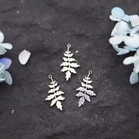 3Pcs Stainless Steel Fern Leaves shaped Pendants for Women Jewelry Making Craft Accessories