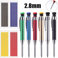 Solid Carpenter Pencil Set Woodworking Tools Mechanical Pencil 4 Colors Refill Construction Job Tools Carpentry Marking Scriber