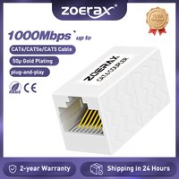 ZoeRax RJ45 Ethernet Coupler Adapter, Female to Female Connector for Cat5E Cat6 Cat7 Network Cable Extender