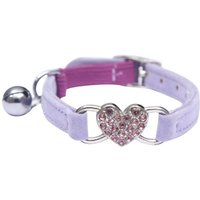Safety Heart Bell Cat Collar Elastic Adjustable With Bell Colored Diamonds Cat Collar Soft Adjustable Dog Necklace Photo Props