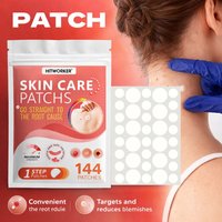 144PCS Invisible Hydrocolloid Acne Patches – Ultra-Thin Blemish Cover, Waterproof Pimple Stickers, Gentle Skin Care