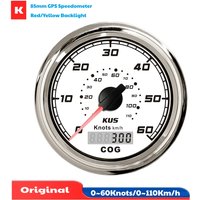 KUS Marine GPS-Geschwindigkeitsmesser 85mm 0-60 Knoten Geschwindigkeitsmesser 0-110Km/H Tachometer mit Antenne & Roter oder Gelber Hintergrundbeleuchtung