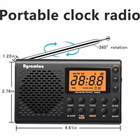 Portable Battery Radio FM Shortwave Digital Clock Radio With Sleep Timer Display Portative Small Battery Operated Radios
