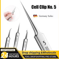 German Ultra-fine No. 5 Cell Pimples Blackhead Clip Tweezers Beauty Salon Special Scraping & Closing Artifact Acne Needle Tool