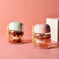 Portable Mini 150ML Glass Water Bottles Cute Mini Heat Resistant Water Cup For Kids Student Drinking Bottle With Hand Rope Cups