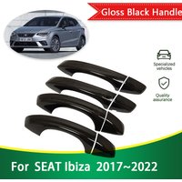 for SEAT Ibiza MK5 6F KJ1 2017 2018 2019 2020 2021 2022 Gloss Black Door Handle Cover Protective Styling Sticker Car Accessories