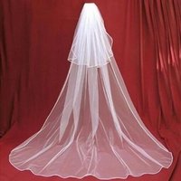 New Arrival White Ivory Two layer Bridal veil long 2026 Velo de novia wedding veil Wedding accessories velo de novia