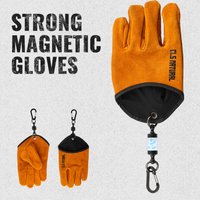 Heat Resistant BBQ Gloves, Cowhide Leather Camping Fire Handling Gloves, Non-Slip Grilling Mitts for Outdoor Fishing & Welding P