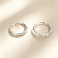 Shining Silver Metallic Luster Surface Hoop Earrings Fashion Earrings Jewelry Circle Glitter Earrings Girl Party Wedding Jewelry