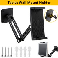 Tablet Wall Mount Holder Aluminum Alloy Foldable Phone Holder with Screws 360° Rotating Universal Mobile Phone and Tablet Stand