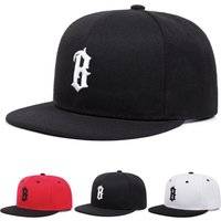 2025 New B Gothic Embroidered Flat Edge Hat Street Hip Hop Hat Outdoor Leisure Sports Adjustable Sunshade Neutral Baseball Hat