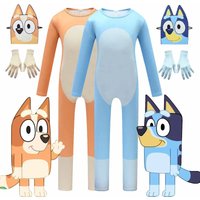 ♥ 2026 2025 Anime costume New Bluey Children Cosplay Clothing Tight Jumpsuit Animation Peripheral Cute Bingo Family Hal