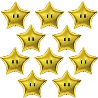 10pcs Super Trending Bros Foil Balloon Anime Theme Party Balloons Cute Decor Kit for Kids Birthday Decorative Reward Star