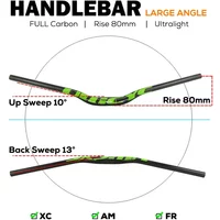 AliExpress ULLICYC 3K Full Carbon Fibre Mountain Bike Handlebar Weight About188.5g(740MM) Length700/720/740MM 6 Colors Diameter31.8 Bicycle Part