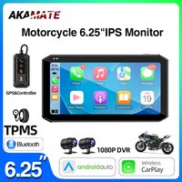 Moniteur de moto 6.25 pouces, enregistreur DVR 1080P, sans fil, CarPlay, Android, affichage de Navigation automatique, télécommande GPS, TPMS BSD