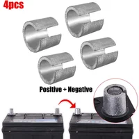 2/4Pcs Car Battery Terminal Converters Post Adaptors Sleeves Battery Negative Terminal Adapter Positive Post Shim Lead Converter