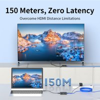400ft HDMI Extender Over Cat5e/6 Ethernet. POE IP Kit, One - To - Many Through Switch. 1080p, No - Delay TV Video Extender