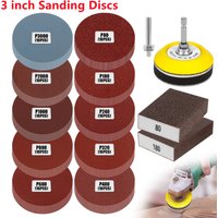 3inch Sanding Discs 75mm Hook And Loop Sanding Pads For Rotary Tool Drill Attachment With Backer Plate Shank Soft Foam Buffering