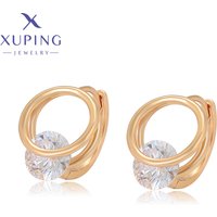 Xuping Jewelry School Gift New Hoop Earrings Stone with Gold Color Earring for Women Baby Jewellery Gift S00084423