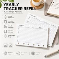 Fromthenon A6/A7 Minimalist Yearly Tracker Refill Page-Loose-Leaf Planner Insert Habit & Daily Activity Tracker for Notebook