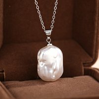 Huitan Simple Elegant Geometric Imitation Pearl Pendant Necklace Women for Wedding Engagement Fancy Gift Modern Fashion Jewelry