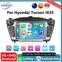 Podofo Bezprzewodowy CarPlay Android Auto Odtwarzacz Multimedialny Samochodowy do Hyundai Tucson IX35 2009-2015 2G+64G 7'' HD Ekran Dotykowy Radio Samochodowe BT GPS Android Radio FM Inteligentne