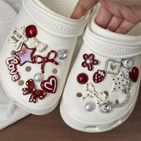 Clogs Strawberry Bow Heart Rabbit for Sweet Style Shoe Charms Set for Women Girls Sandals Shoe Decoration Pins Shoe Accessories
