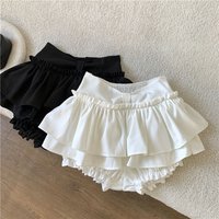 Bow Front Ruffled Mini Skirt with Bulit-in Shorts Tiered-Ruffles Miniskirt Skort Y2K Balletco Cute Sukupan Spring Summer 2026