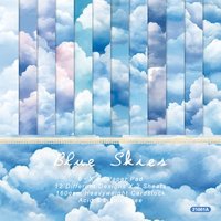 KLJUYP 24 sheets 6"X6" Blue Skies Paper Scrapbook paper Scrapbooking patterned paper pack DIY craft Background paper