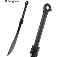 Black Wooden Sword Fashion Wood Machete Decorative Cospaly Sword Halloween Mace Crutch Wand Crosier Sword Toy 106cm