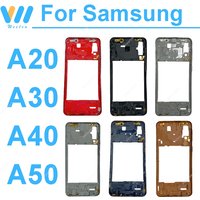1PCS For Samsung Galaxy A20 A30 A40 A50 SM-A205 A305 A405 A505 cellphone Middle Frame Bezel With Volume Button Replacement Parts