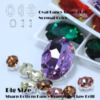 Large Size High-Quality Sparkling Oval Fancy Stones Glass Crystal Rhinestones 20mm 30mm for DIY Jewelry Making Wedding Dress Bag