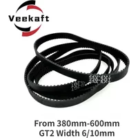Veekaft 1PCS 3D Printer Parts GT2 6mm/10mm Closed Loop Rubber Timing Belt From 380mm-600mm Width 6mm/10mm 2GT Synchronous Belt