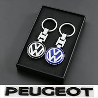 3D Metal Car Logo Key Chain Keyring Accessories Tire Valve For VW GTI Golf Polo Passat CC Tiguan T-ROC Jetta Arteon Beetle MK7.