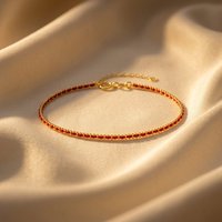 Real 18K Gold AU750 Red String Bracelet for Women Handmade Lucky Woven Gold Beads Fine Jewelry Anniversary Valentine's Day Gifts