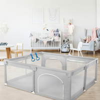 Parc Bébé, Parc Enfant avec Sac de Rangement, avec Base Antidérapante, Grille de Protection Stable Pour Enfants, Portable Centre d'activités, 150 x 150 cm / 150 x 200 cm