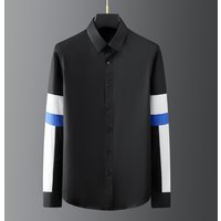 Splicing Men Shirts Long Sleeve Slim Fit Casual Shirt Male Business Social Formal Dress Shirts Stage Banquet Tuxedo Men Clothing image 4