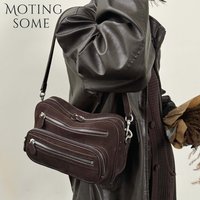 Motingsome Suede Satchel Bags Women Shoulder Messenger Tote Luxury Designer Bags Multiple Pockets Matte Leather Crossbody Purse