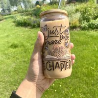 1pc glass with lid and straw–reusable can cup, suitable for iced coffee, tea, juice and milk–animal print design, washable