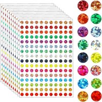10 sheets Coded Labels Laser Shiny Dot Stickers 1/4 inch dot labels 16 color styles of color coded label stickers for office