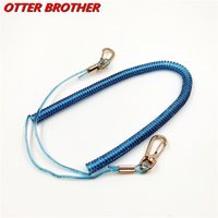 1pcs Fishing Security Rope 3M Fishing Coiled Lanyard Safety Rope Set Wire Steel Inside Attached Fishing Tackle Accessories