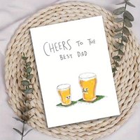 A humorous "Cheers to the Best Dad" greeting card for Father's Day and Birthday wishes, a thank you gift from your children