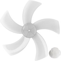 Sleek 18 Inch Five Leaf Fan Blade in PP Plastic Comes with a Nut Cover for Quiet Operation on For Pedestal Fans